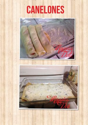 Una foto de Canelones rellenos de salsa bolognesa