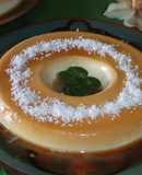 Flan de queso fresco y coco al aroma de ron
