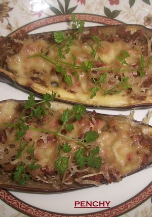 Una foto de Berenjenas rellenas con longaniza roja murciana