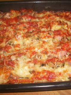 Una foto de Canelones de macarrones gratinados