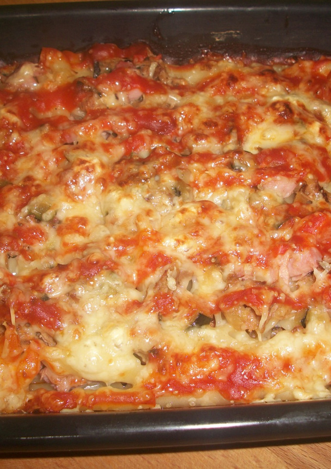 Una foto de Canelones de macarrones gratinados