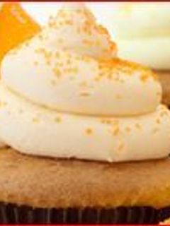 Una foto de Magdalenas con crema de zumo de naranja
