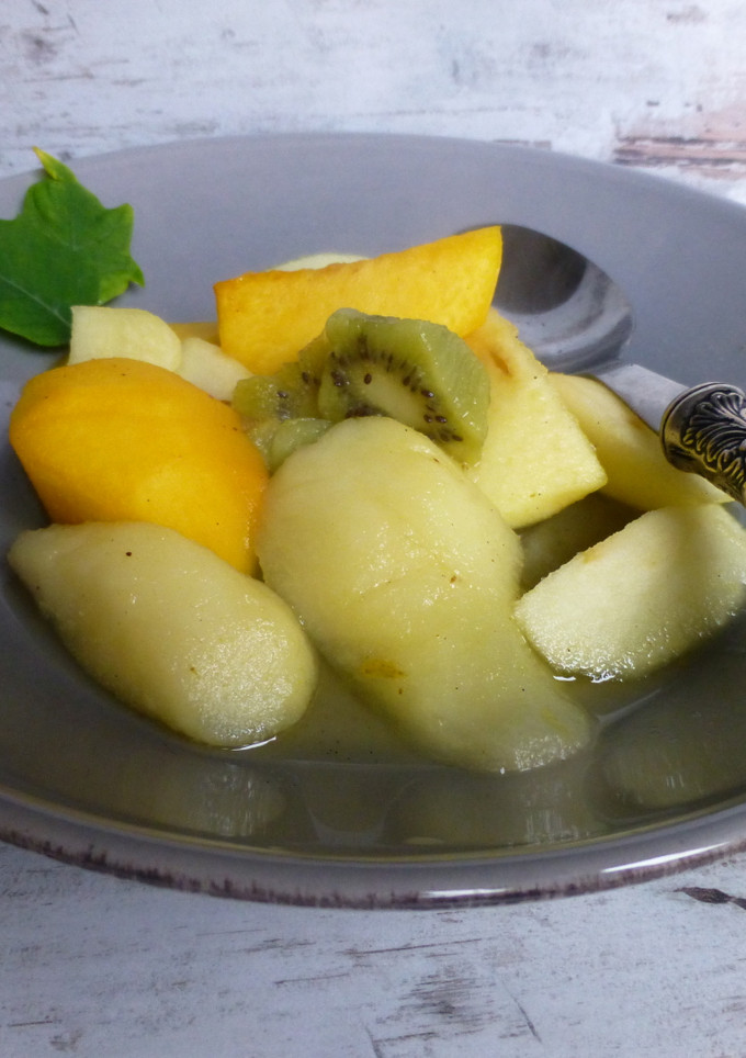 Una foto de Frutas al horno con canela y vainilla