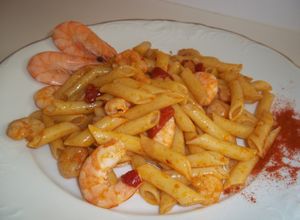 Foto principal de Macarrones con gamba pelada y langostinos