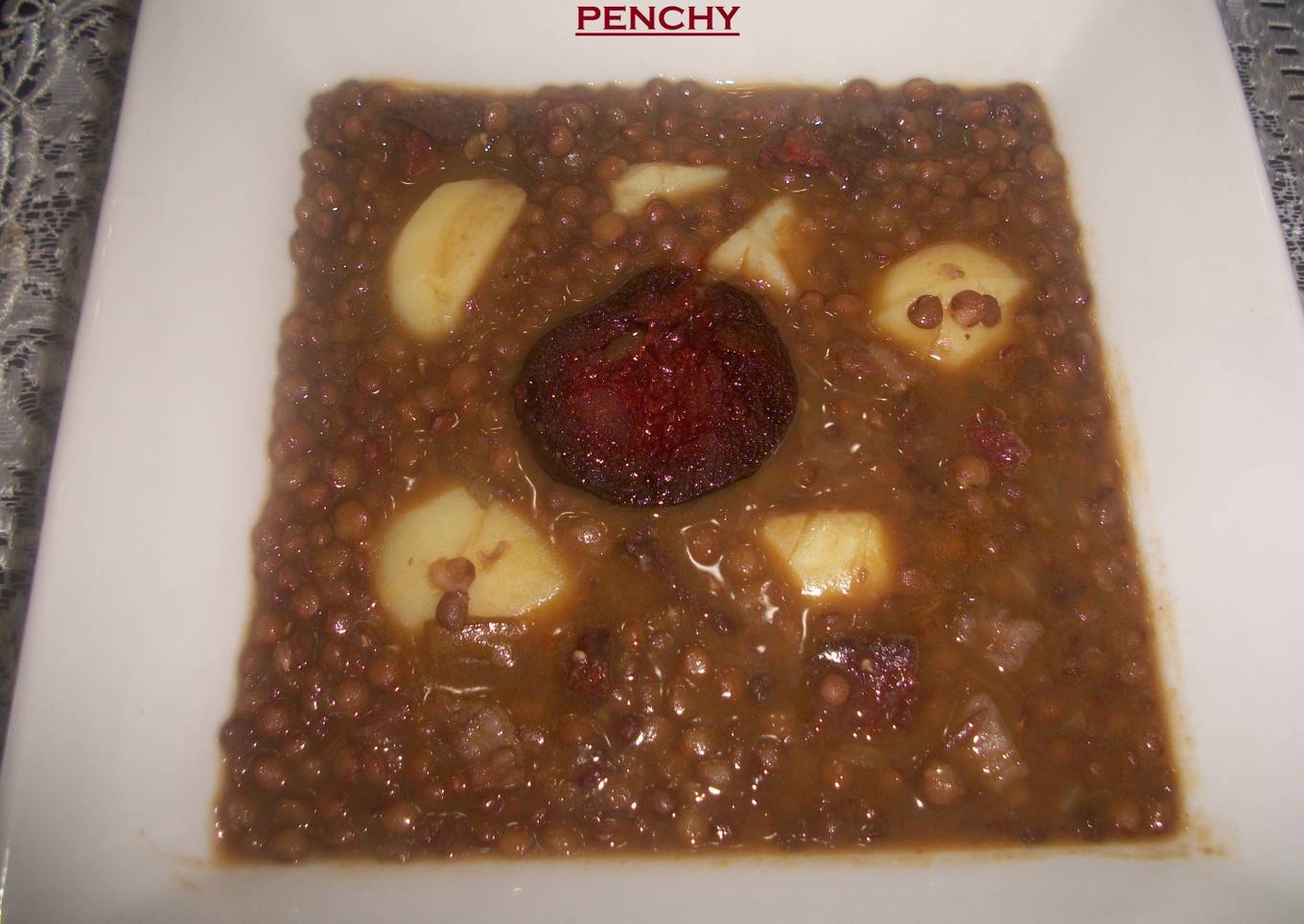 Lentejas con chorizo de Guijuelo de bellota, Salamanca<br />