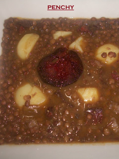 Una foto de Lentejas con chorizo de Guijuelo de bellota, Salamanca