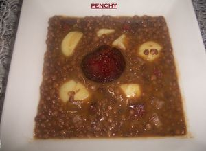 Una foto de Lentejas con chorizo de Guijuelo de bellota, Salamanca