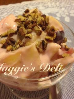 Una foto de Manzanas con yogur