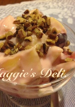 Una foto de Manzanas con yogur