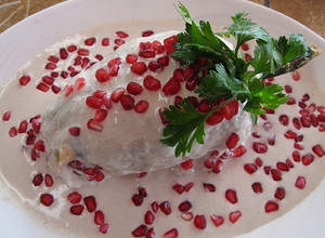 Una foto de Chiles en nogada receta tradicional