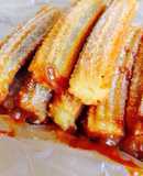 Churros con relleno de dulce de leche