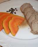 Rosbif al horno con papaya