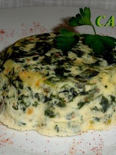 Una foto de Flan de acelgas con queso fresco en microondas