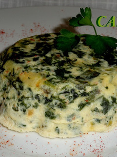 Una foto de Flan de acelgas con queso fresco en microondas