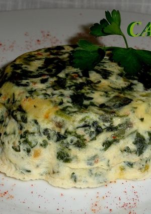 Una foto de Flan de acelgas con queso fresco en microondas