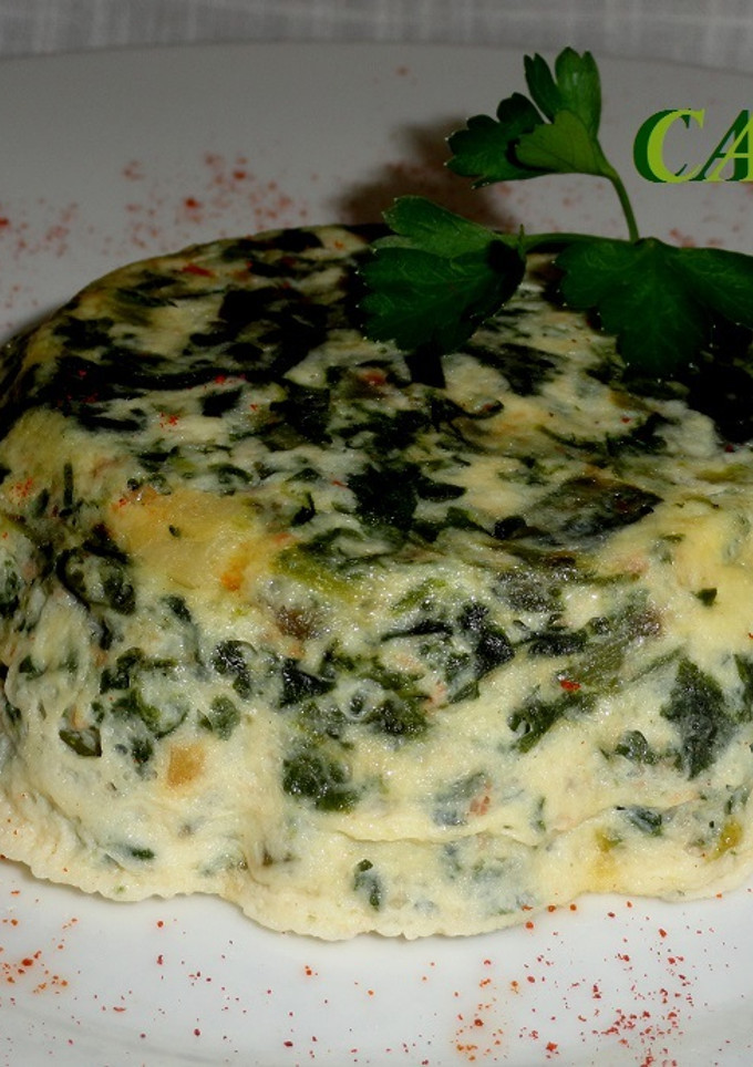 Una foto de Flan de acelgas con queso fresco en microondas