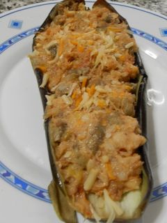 Una foto de Berenjenas rellenas de rape