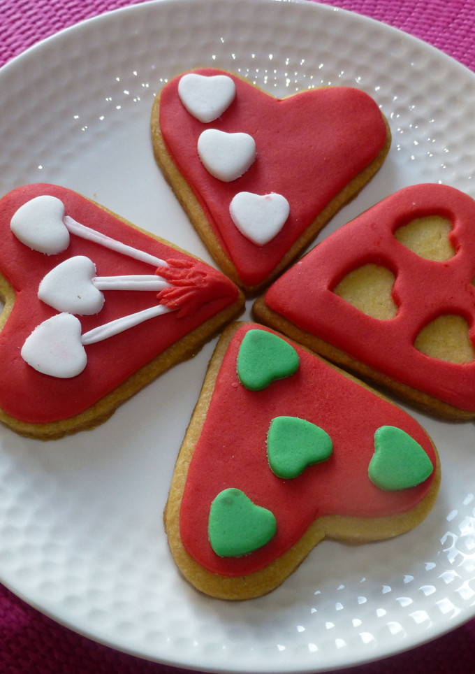 Una foto de Galletas de mantequilla con forma de corazón