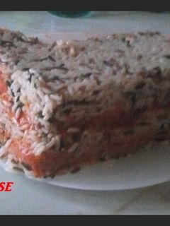 Una foto de Pastel tres arroces