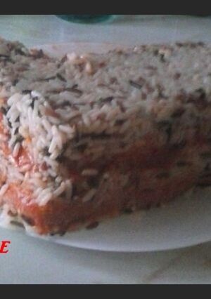 Una foto de Pastel tres arroces