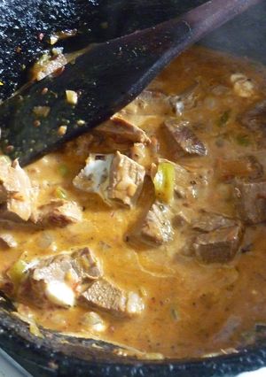 Una foto de Bifes con salsa sabor panceta