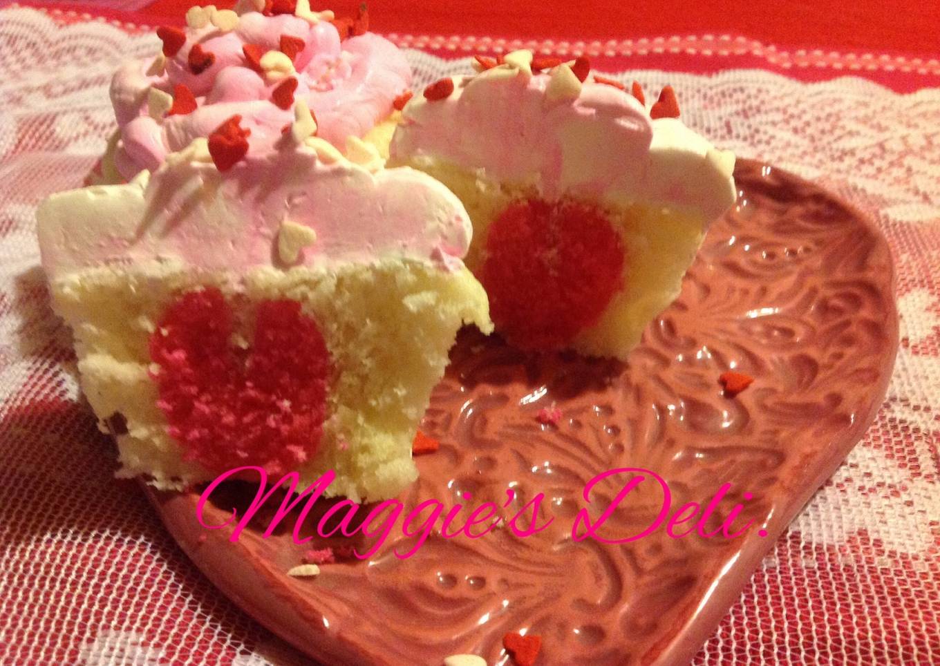 Cupcakes con corazón<br />