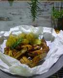 Alitas de pollo fritas con patatas dinamita
