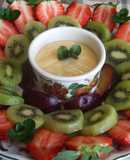 Frutas con curd de limón y nata