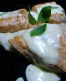 Salmón con puré de patata y mayonesa