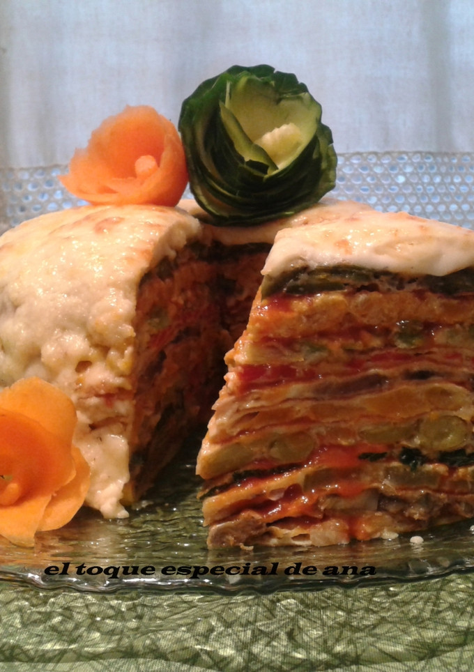 Una foto de Pastel de tortilla de verduras