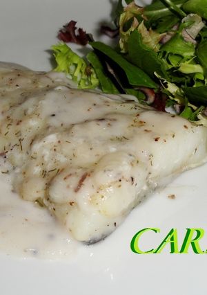 Una foto de Bacalao en microondas con salsa trufada