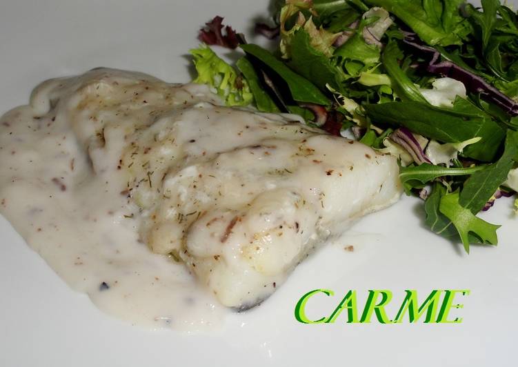 Bacalao en microondas con salsa trufada