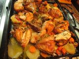Pollo asado con patatas panaderas