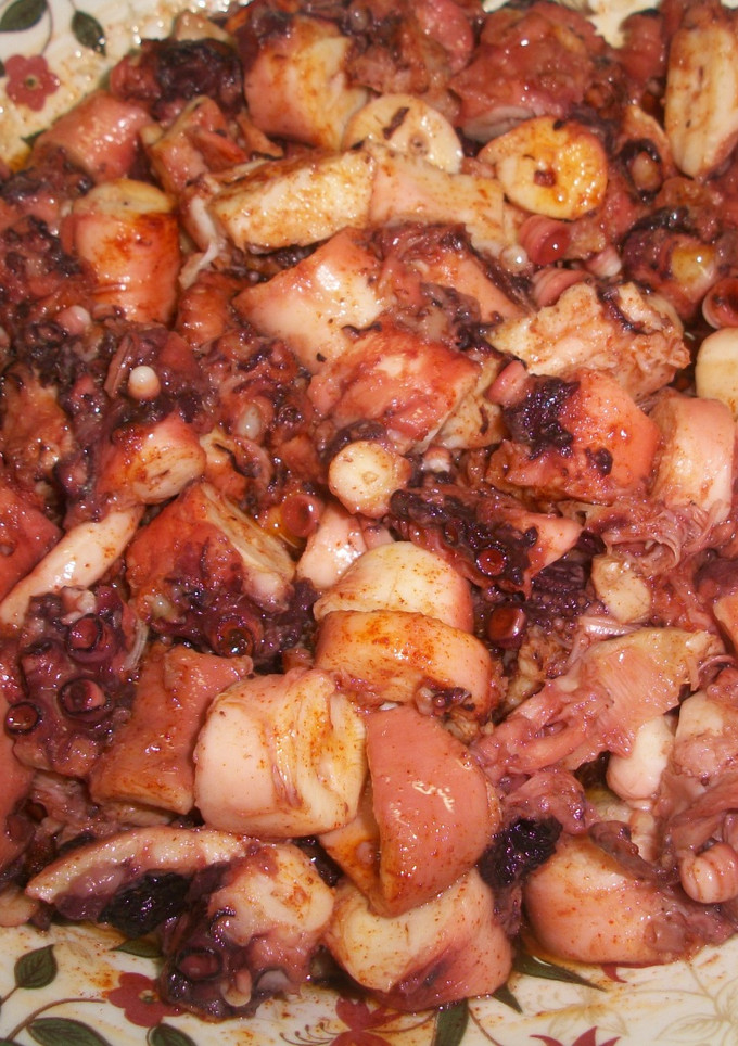 Una foto de Pulpo a la vinagreta con pimentón murciano