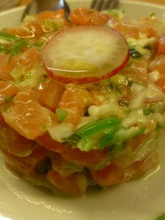 Una foto de Salmón ahumado con mayonesa
