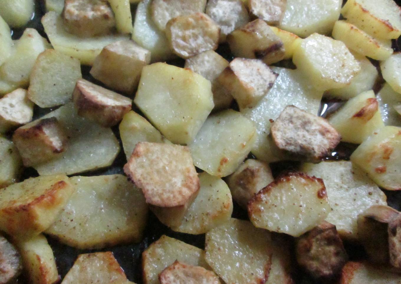 Papas y batatas al ajo y pimienta<br />