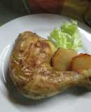 Muslo de pollo con mostaza al horno
