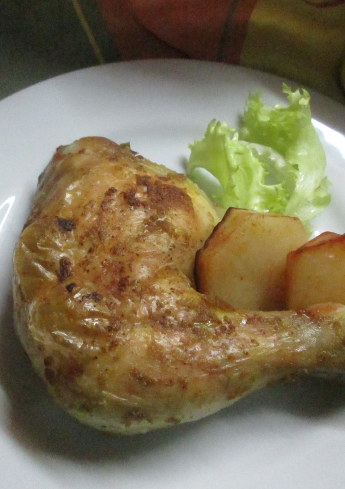 Una foto de Muslo de pollo con mostaza al horno