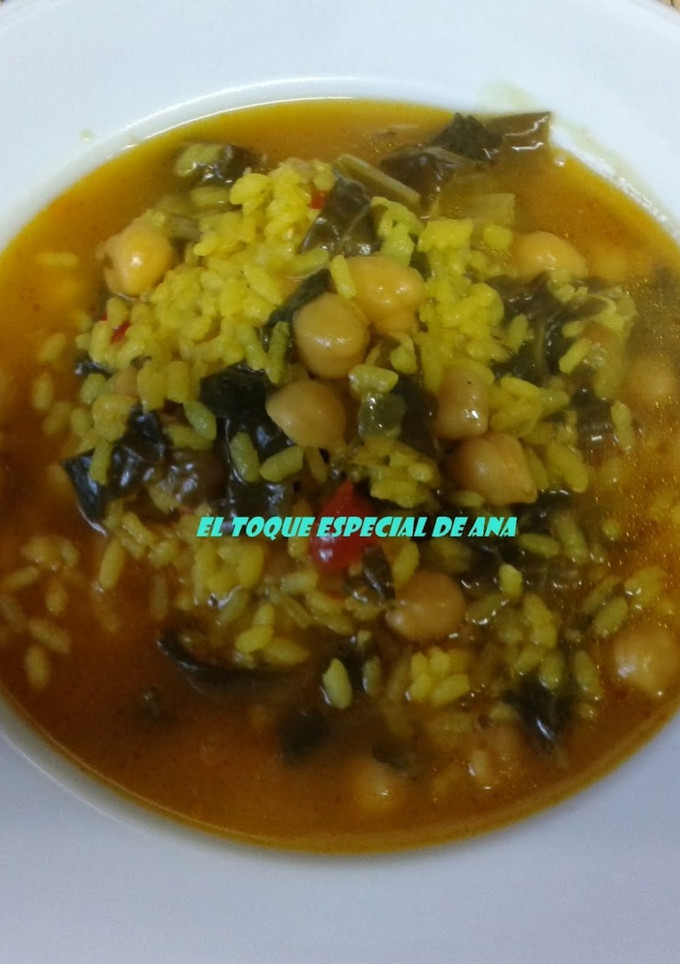 Una foto de Potaje de garbanzos con arroz