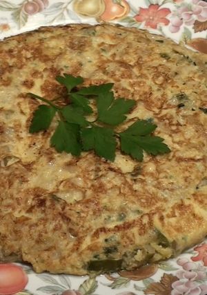 Una foto de Tortilla de bacalao con pimiento