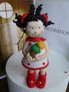 Una foto de Muñeca de fondant, cabeza y pelo