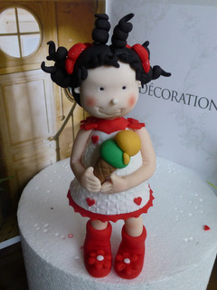 Una foto de Muñeca de fondant, cabeza y pelo