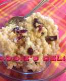 Arroz integral con arándanos y leche de almendra