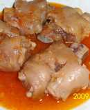 Manitas de cerdo con coñac
