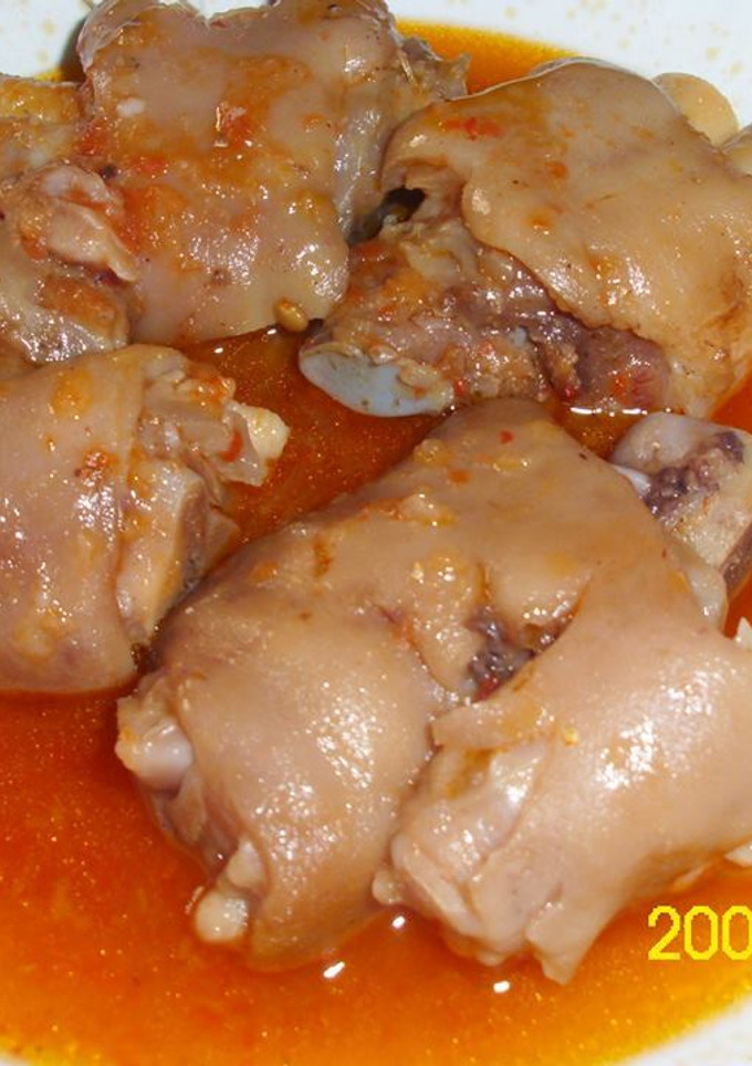 Una foto de Manitas de cerdo con coñac