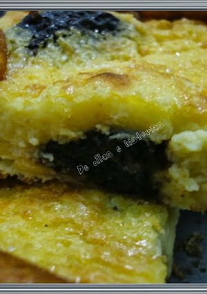 Una foto de Flaugnarde o flan de ciruelas pasas