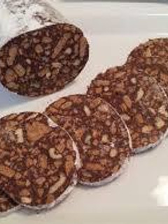 Una foto de Salchichón de chocolate con galletas