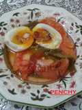 Huevos mollet con verduras