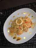 Rissotto fruti di mare con tomates cherry