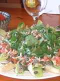 Ensalada de canónigos con vinagreta de tomate y tomillo